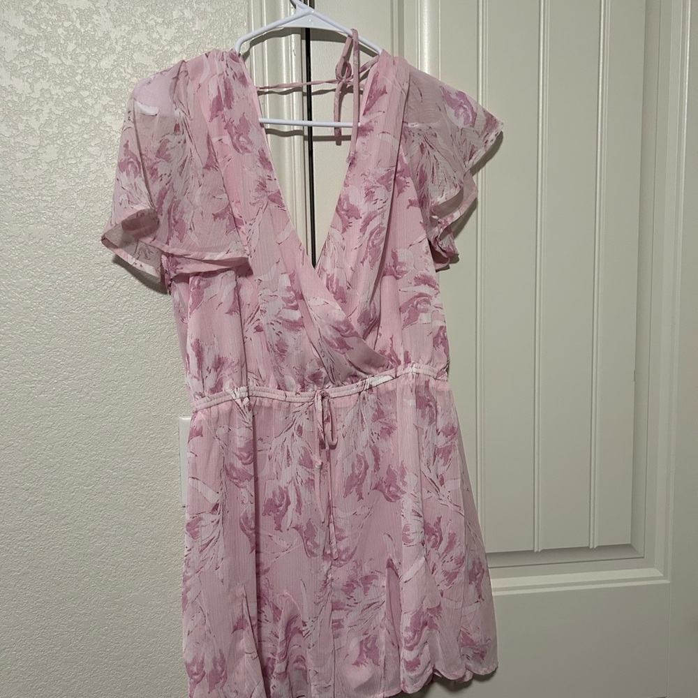 Floral Pink Wrap Romper